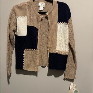 NWT Susan Bristol Patchwork Cardigan Sweater